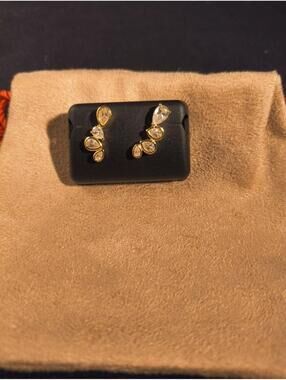 10k Gold Over .925 Sterling Silver Oval Drop Earrings
